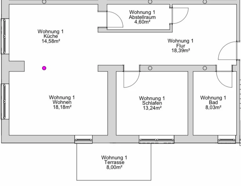 Wohnung 1 (EG) - Grundriss