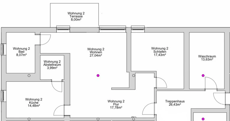 Wohnung 2 (EG) - Grundriss