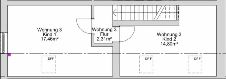 Wohnung 3 (OG / DG) - Grundriss oben