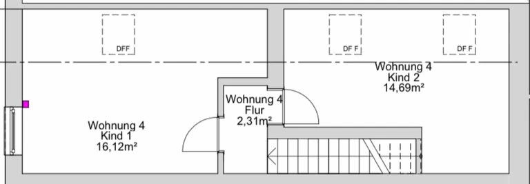 Wohnung 4 (OG / DG) - Grundriss oben