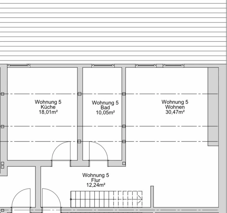 Wohnung 5 (OG / DG) - Grundriss unten