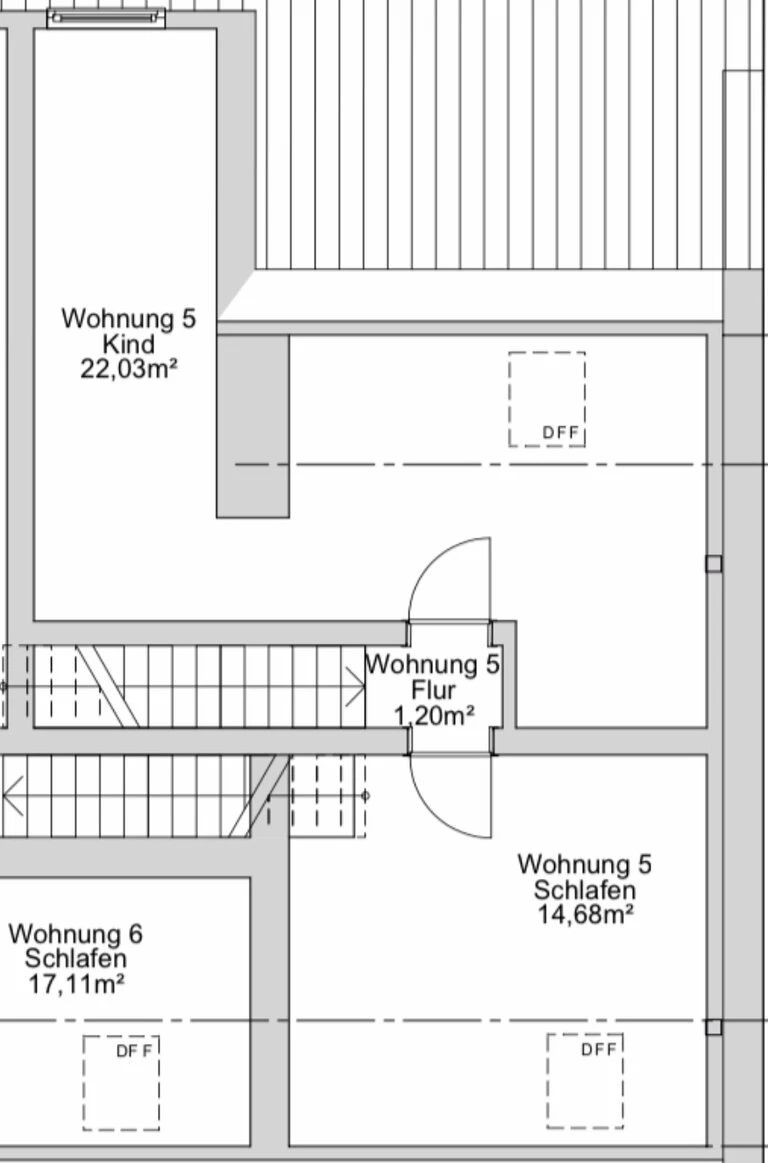 Wohnung 5 (OG / DG) - Grundriss oben