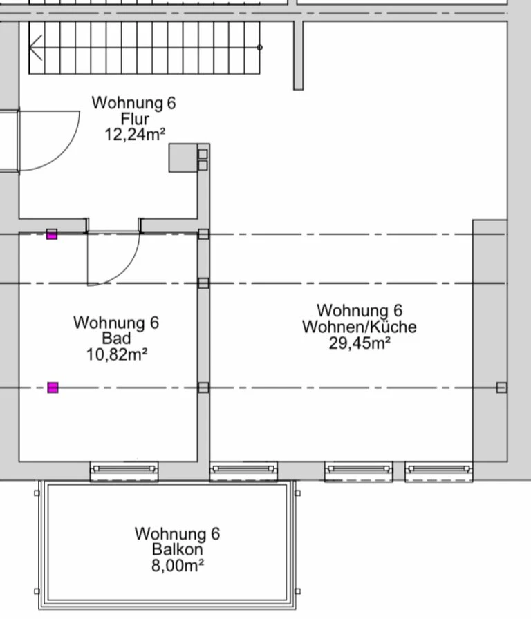 Wohnung 6 (OG / DG) - Grundriss unten