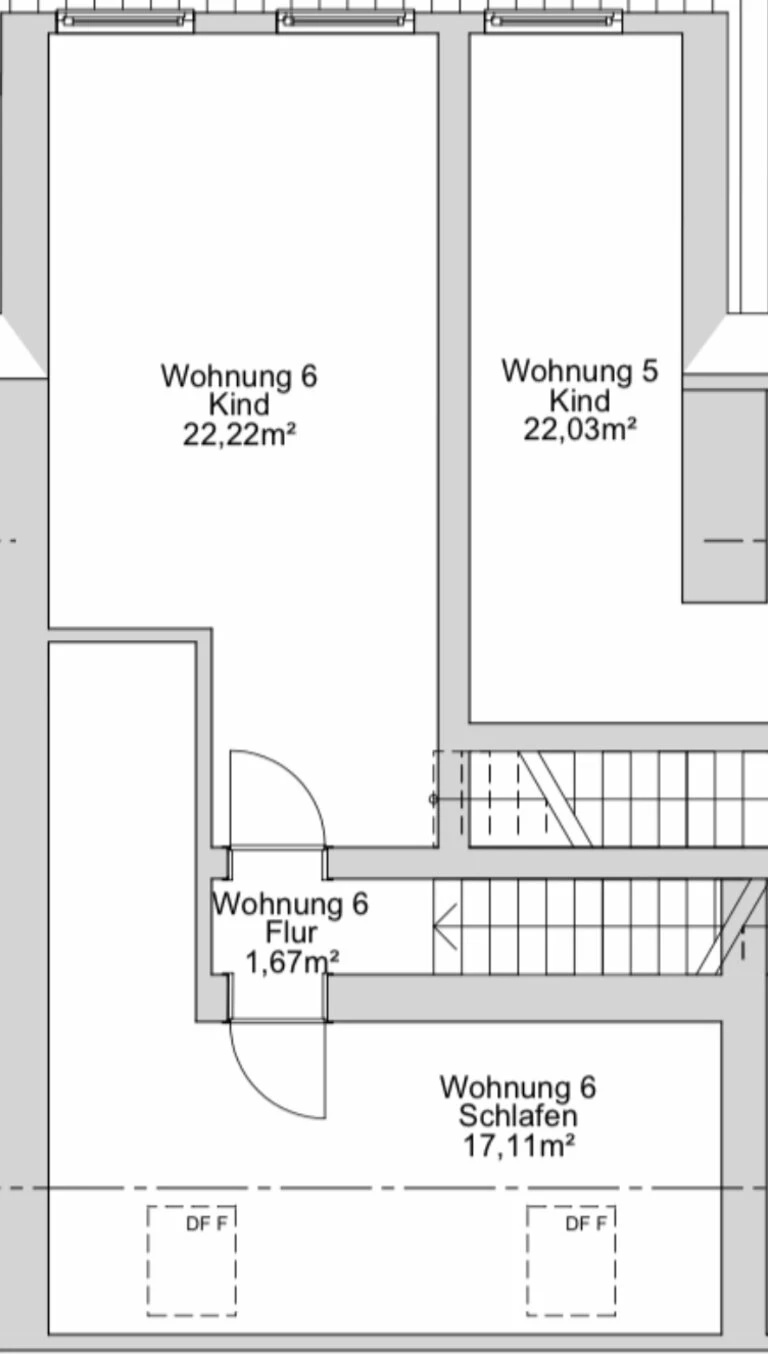 Wohnung 6 (OG / DG) - Grundriss oben